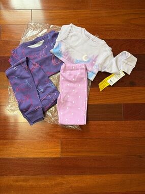 Carter’s Girls Toddler 4T penguin & polar bear snug fit four piece pajama set